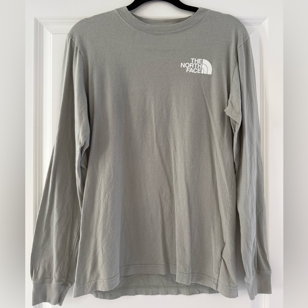 The North Face Logo Long Sleeve Tee - Light Sage with Black Print